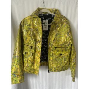DESIGUAL Chaq MEMPHIS Jacket Sz M Yellow Metallic NWT $139€